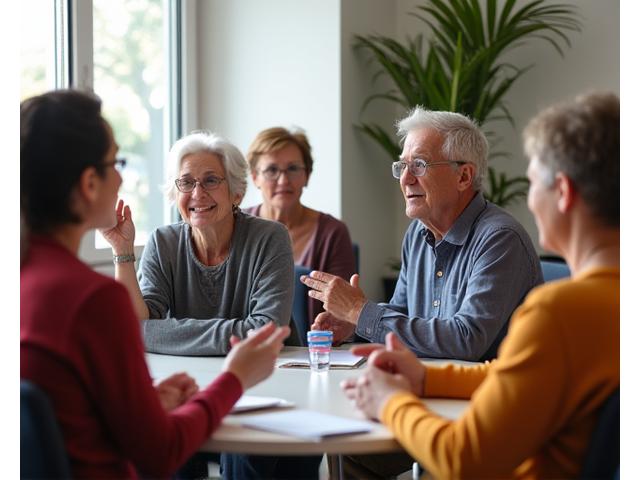 Group of diverse adults participating in a lively health education seminar